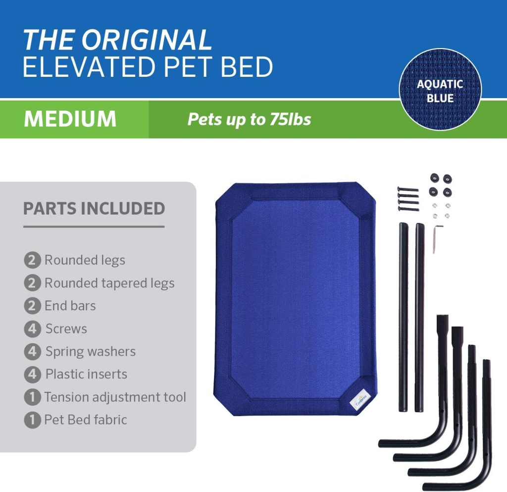 Coolaroo Original Elevated Dog Bed - Breathable Off-The-Ground Pet Bed with Cooling Fabric, Joint Relief  Moisture-Resistant Fabric, 100% Recyclable, Easy Clean, Grey, Small