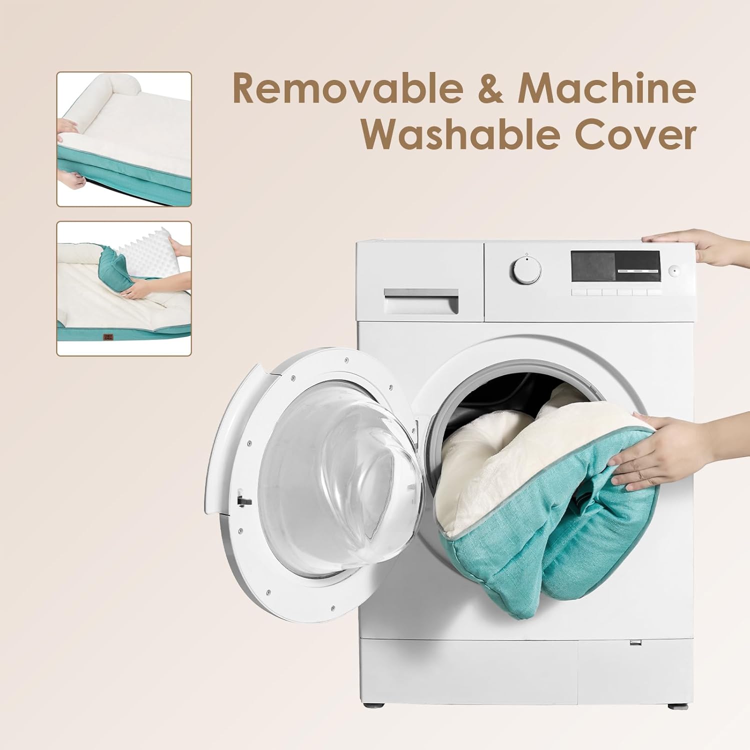 EHEYCIGA Orthopedic Dog Bed for Small Dogs, Waterproof Memory Foam Small Pet Beds with Sides, Non-Slip Bottom and Egg-Crate Foam Medium Dog Couch Bed with Washable Removable Cover, Grey