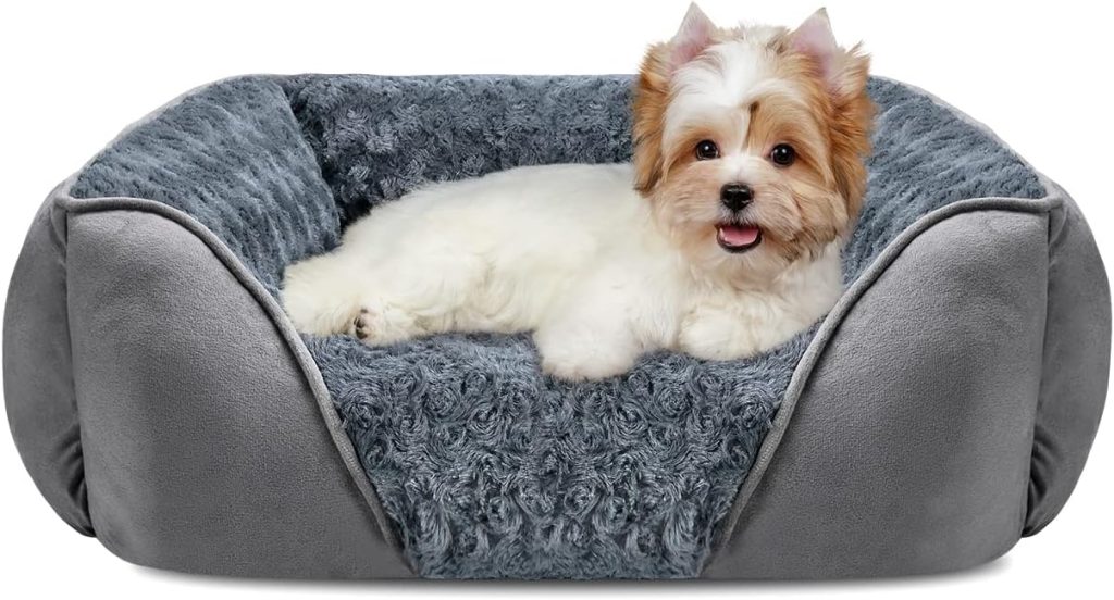 INVENHO Rectangle Washable Orthopedic Dog Bed for Small, Medium and Large Dogs, Soft Calming, Sleeping Puppy Bed Durable Pet Cuddler with Anti-Slip Bottom, S (20x19x6) INVENHO Rectangle Washable Orthopedic Dog Bed for Small, Medium and Large Dogs, Soft Calming, Sleeping Puppy Bed Durable Pet Cuddler with Anti-Slip Bottom, S (20x19x6)