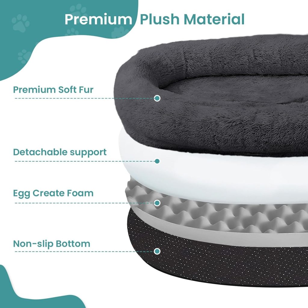 JOLLYVOGUE Dog  Cat Bed, Calming Anti-Anxiety Pet Bed for Small Dogs, Fluffy Donut Cushion for Small and Medium Pets (20)