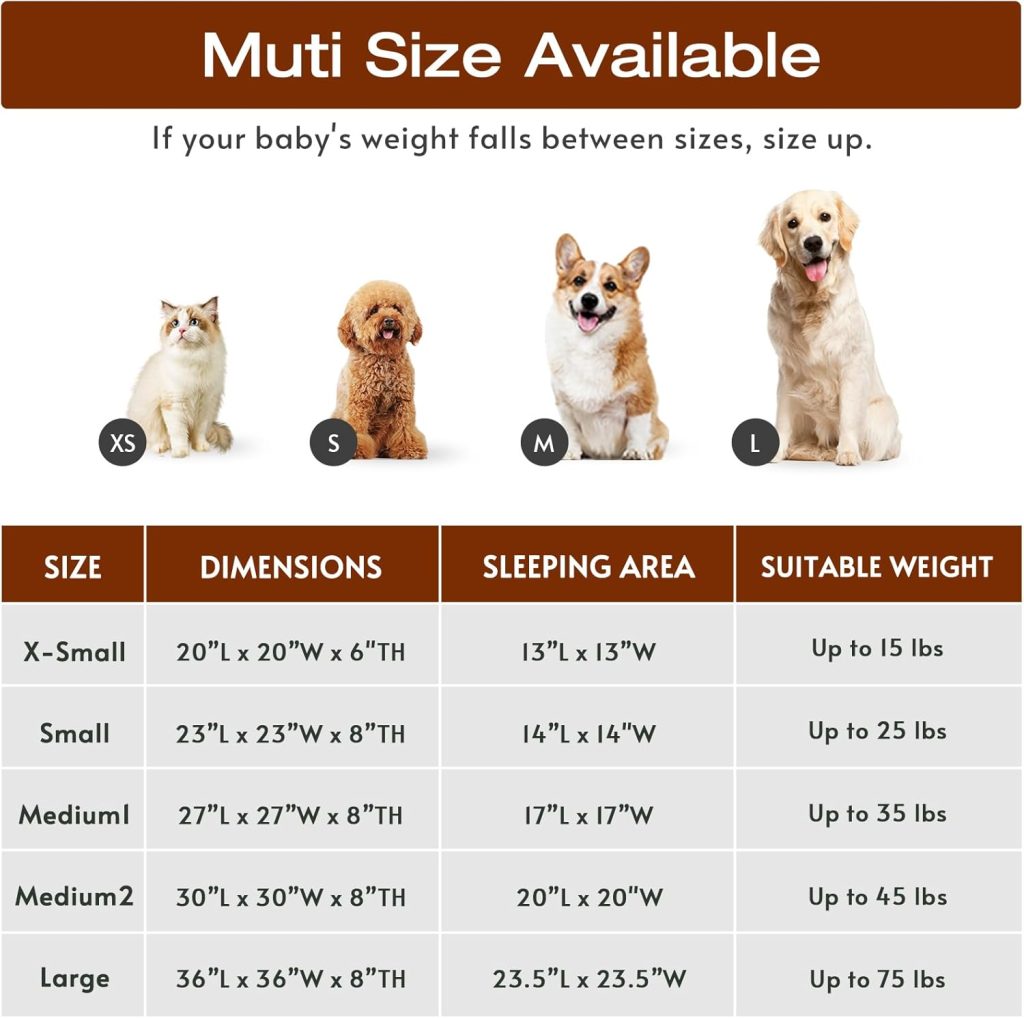 JOLLYVOGUE Dog  Cat Bed, Calming Anti-Anxiety Pet Bed for Small Dogs, Fluffy Donut Cushion for Small and Medium Pets (20)