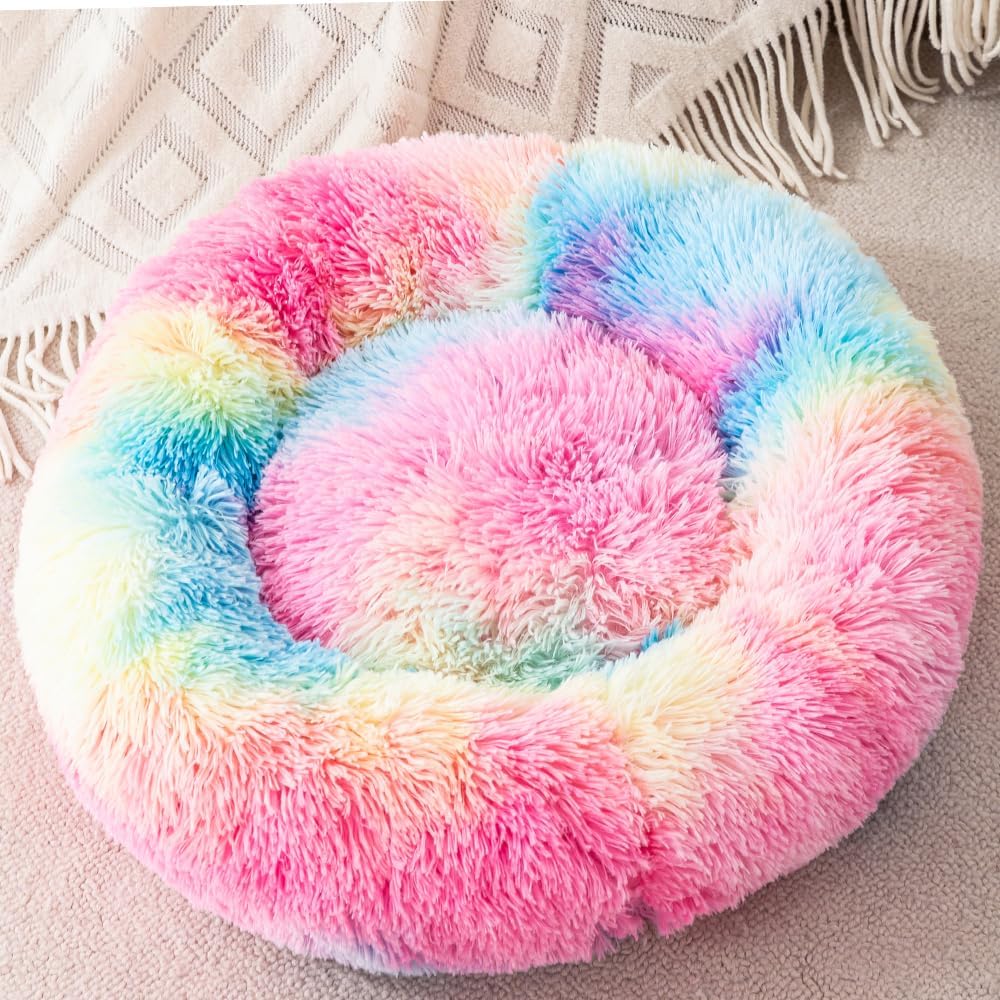 Small Cat Bed Nest Bed Dog Bed Round Bed Donut Rabbit Bed Pet Bed Small Kitten Bed Warm Fluffy Donut Bed Furry Cat for 3Kg Pet Small Cat Bed Nest Bed Dog Bed Round Bed Donut Rabbit Bed Pet Bed Small Kitten Bed Warm Fluffy Donut Bed Furry Cat for 3Kg Pet