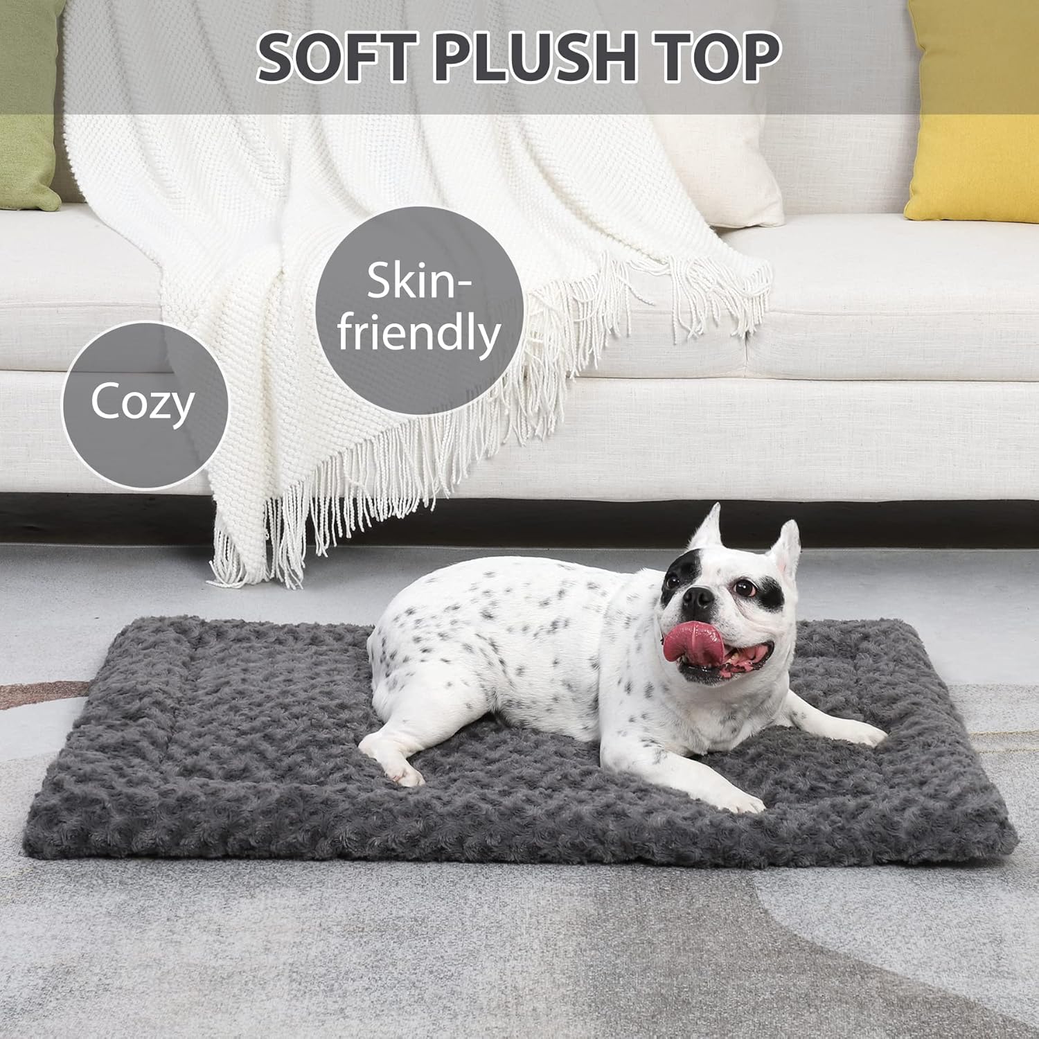 Washable Dog Bed Mat Ultra Soft Dog Crate Pad Comfy Fluffy Pet Kennel Beds Sleeping Mattress for Large Jumbo Medium Small Dogs, 35 x 22 Inch, Gray Washable Dog Bed Mat Ultra Soft Dog Crate Pad Comfy Fluffy Pet Kennel Beds Sleeping Mattress for Large Jumbo Medium Small Dogs, 35 x 22 Inch, Gray