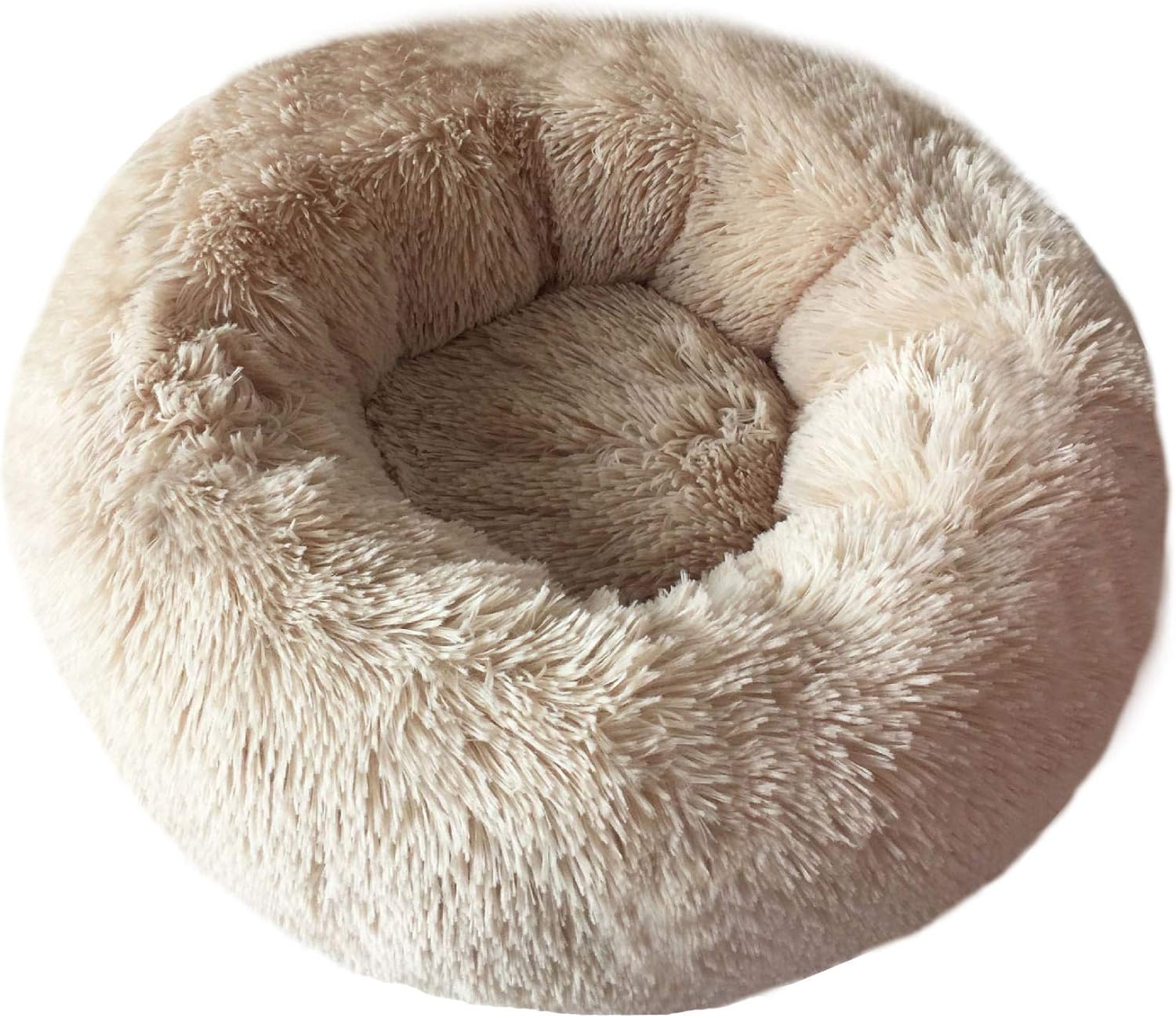 BODISEINT Modern Soft Plush Round Pet Bed for Cats or Small Dogs, Mini Medium Sized Dog Cat Bed Self Warming Autumn Winter Indoor Snooze Sleeping Cozy Kitty Teddy Kennel (20 D x 8 H, Hot Pink)