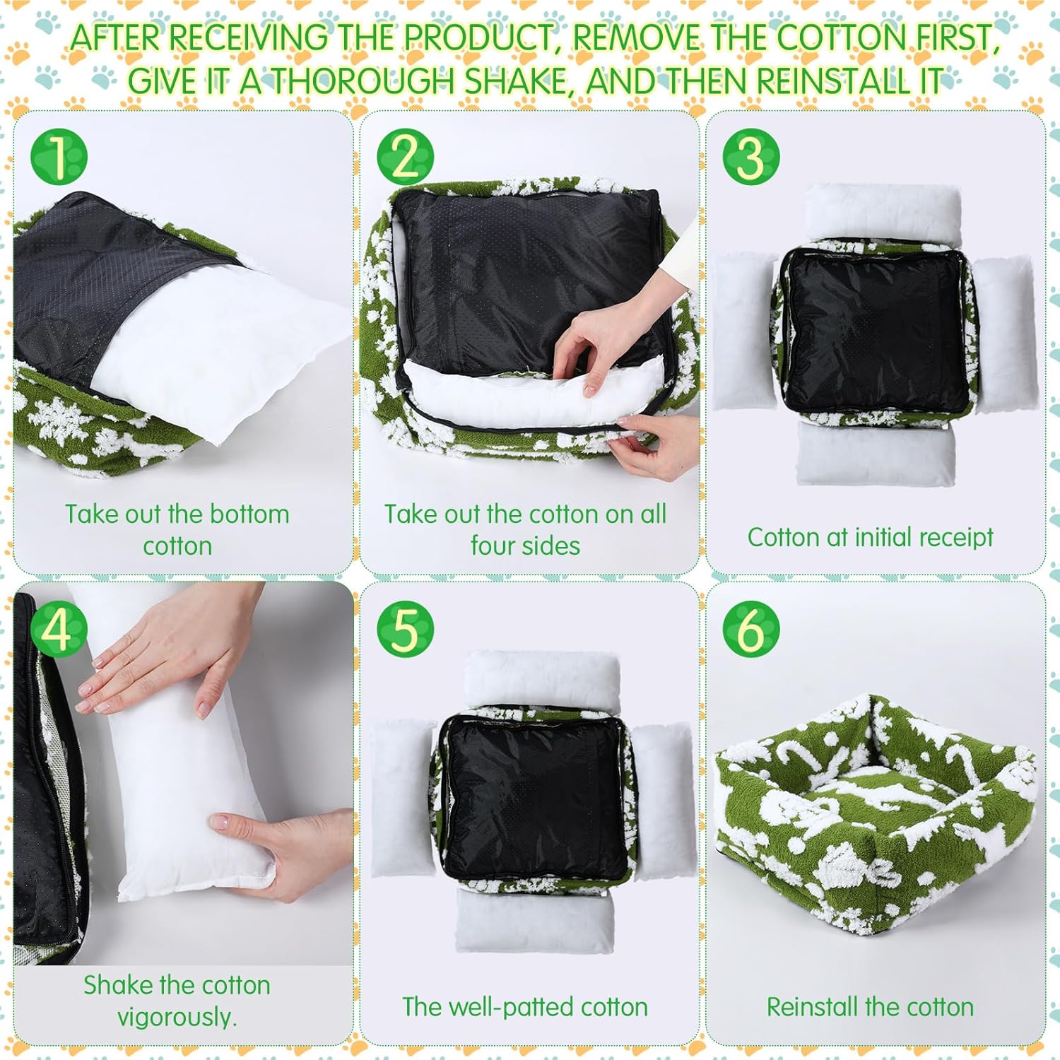 Christmas Dog Beds for Small Dogs 20x19x6 Washable Non Slip Soft Rectangle Cat Beds for Indoor Cats Pets with Removable Zipper Cover Non Slip Bottom