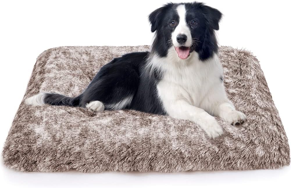 Dog Bed Crate Pad - Soft Fluffy Pet Cushion Mat for Small Dogs, Anti-Slip Comfy Kennel Pad for Puppy Crates