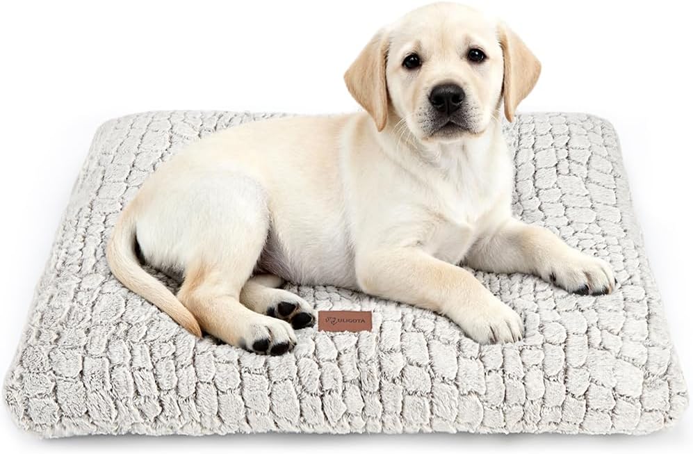 Dog Bed Crate Pad - Soft Fluffy Pet Cushion Mat for Small Dogs, Anti-Slip Comfy Kennel Pad for Puppy Crates