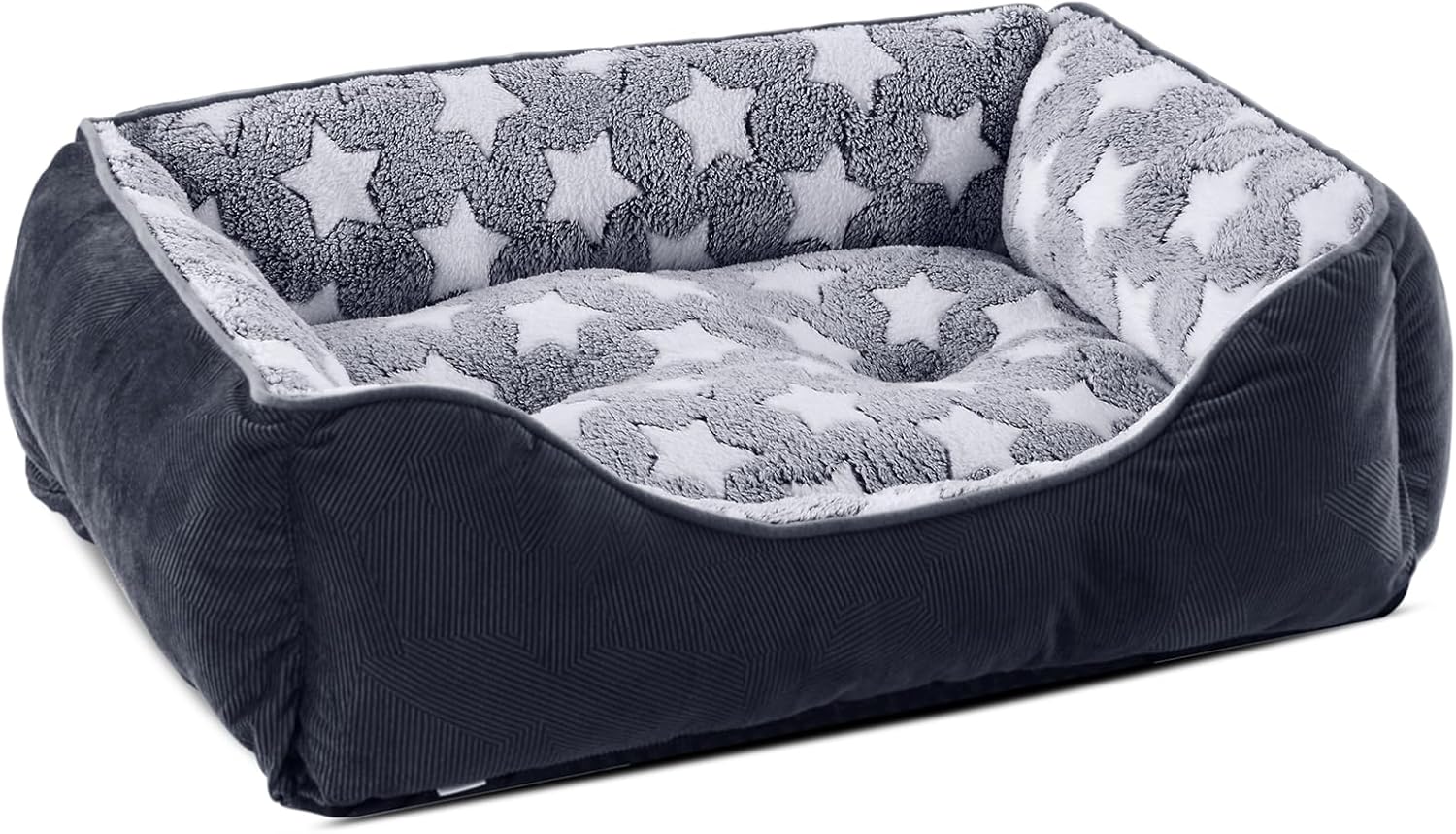 GASUR Small Dog Beds Small Size Dogs, Rectangle Washable Dog Bed, Orthopedic Dogs Sofa Bed, Pet Cuddler Anti-Slip Bottom, Soft Calming Sleeping Warming Puppy Bed (S (20x 19x 6), Black)