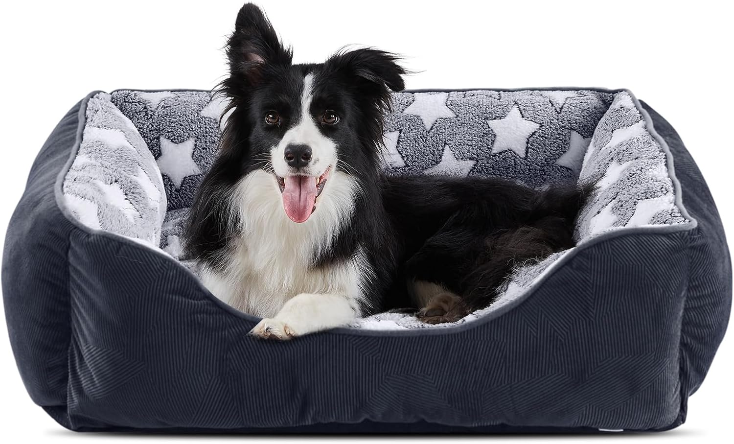 GASUR Small Dog Beds Small Size Dogs, Rectangle Washable Dog Bed, Orthopedic Dogs Sofa Bed, Pet Cuddler Anti-Slip Bottom, Soft Calming Sleeping Warming Puppy Bed (S (20x 19x 6), Black)
