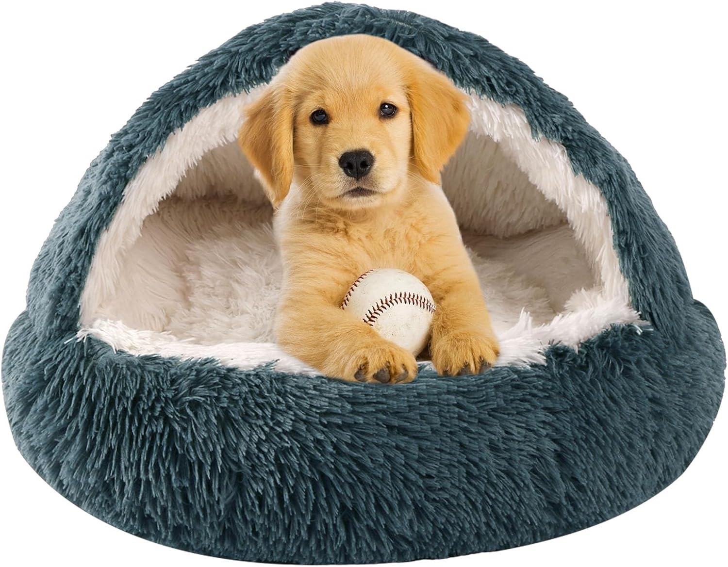 Hooded Dog Bed for Small Dogs, Nest Dog Beds, Washable Cute Cat Cave Bed, Cozy Nook Pet Bed for Dogs or Cats, Anti-Slip Puppy Bed Fits up to 22 lbs Pets(Grey, 20 x 20)