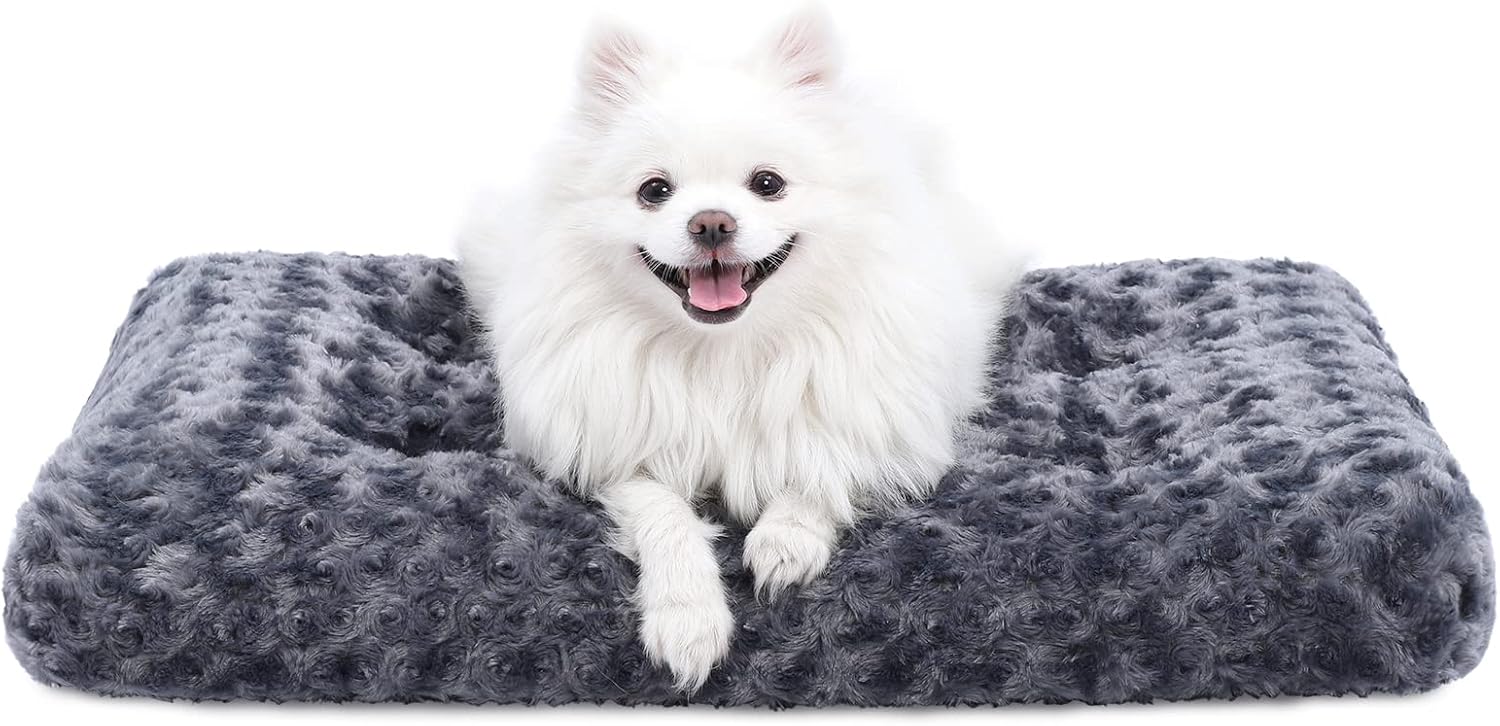 KSIIA Washable Dog Bed Deluxe Plush Dog Crate Beds Comfy Kennel Pad Anti-Slip Pet Sleeping Mat for Large, Jumbo, Medium, Small Dogs Breeds, 23 x 18, Gray KSIIA Washable Dog Bed Deluxe Plush Dog Crate Beds Comfy Kennel Pad Anti-Slip Pet Sleeping Mat for Large, Jumbo, Medium, Small Dogs Breeds, 23 x 18, Gray