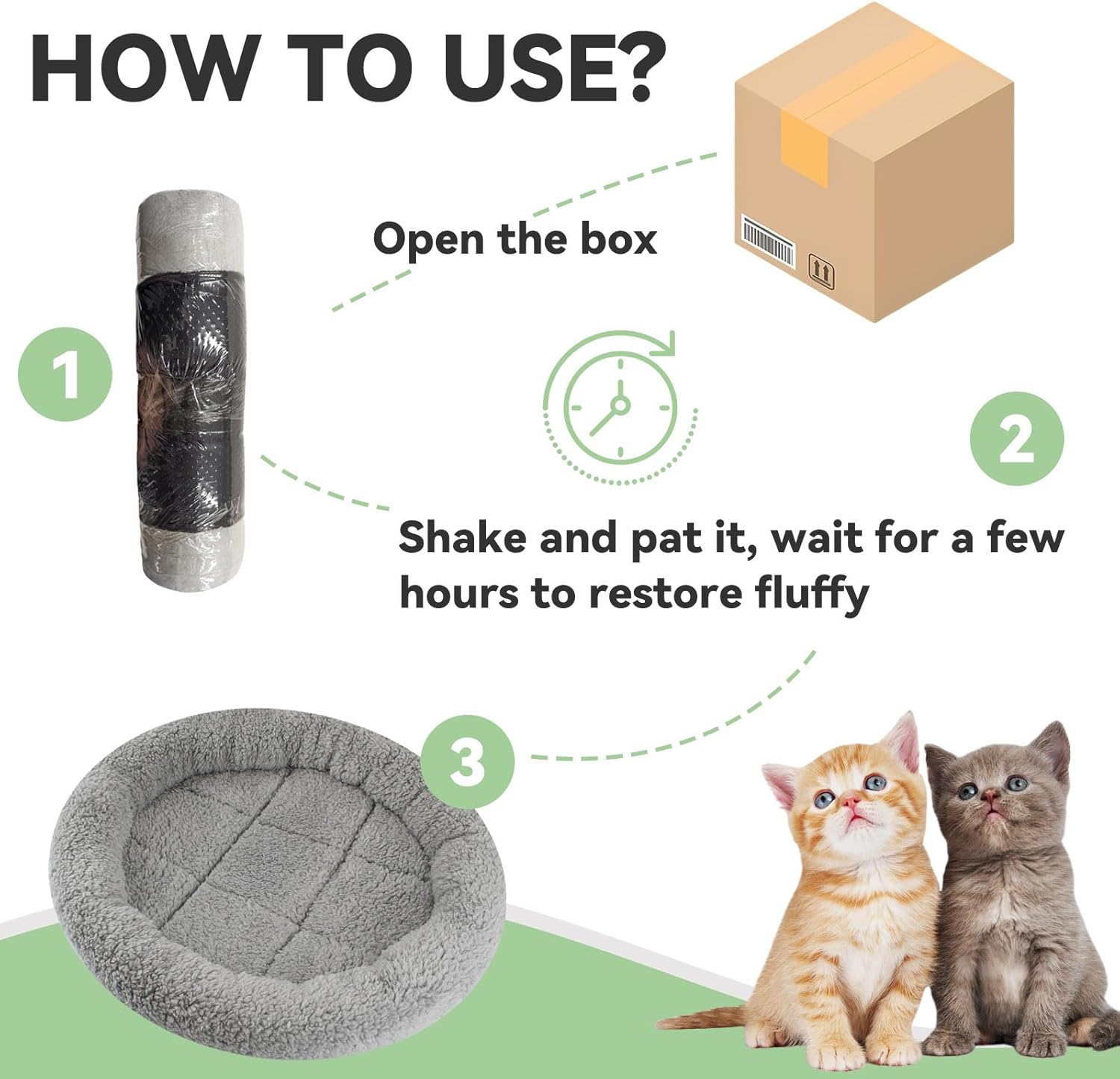 LESYPET Cat Bed for Indoor Cats, Small Pet Bed Curl Sleep Cushion with Raised Pillow Around, Non-Slip Bottom Washable Pet Beds Mat for Small Pets Rabbit Hamsters, Round Diameter 15.7