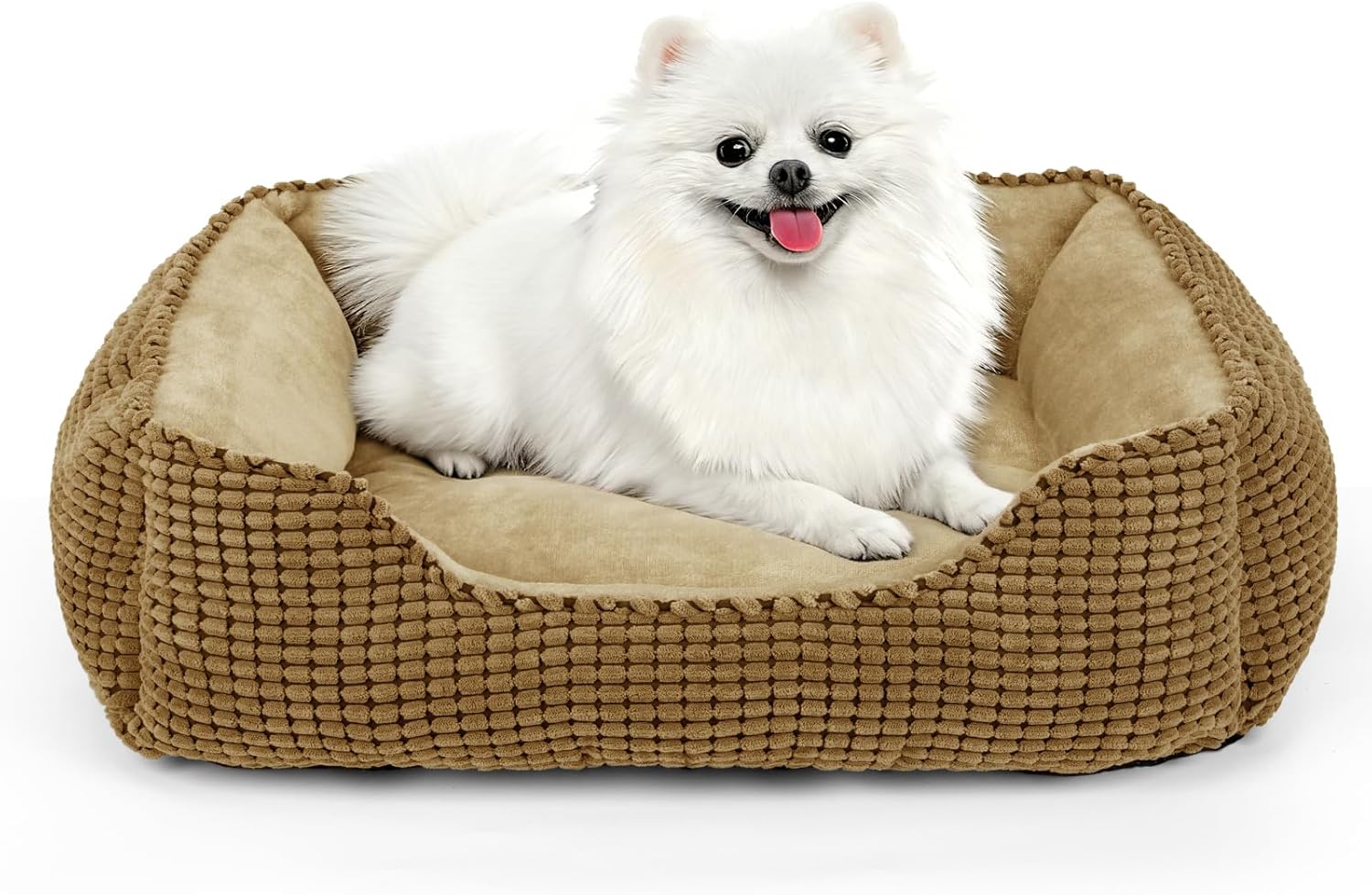 MIXJOY Dog Bed for Large Medium Small Dogs, Rectangle Washable Sleeping Puppy Bed, Soft Calming Cat Beds for Indoor Cats, Orthopedic Pet Sofa Bed, Anti-Slip Bottom with Multiple Size (20, Grey)