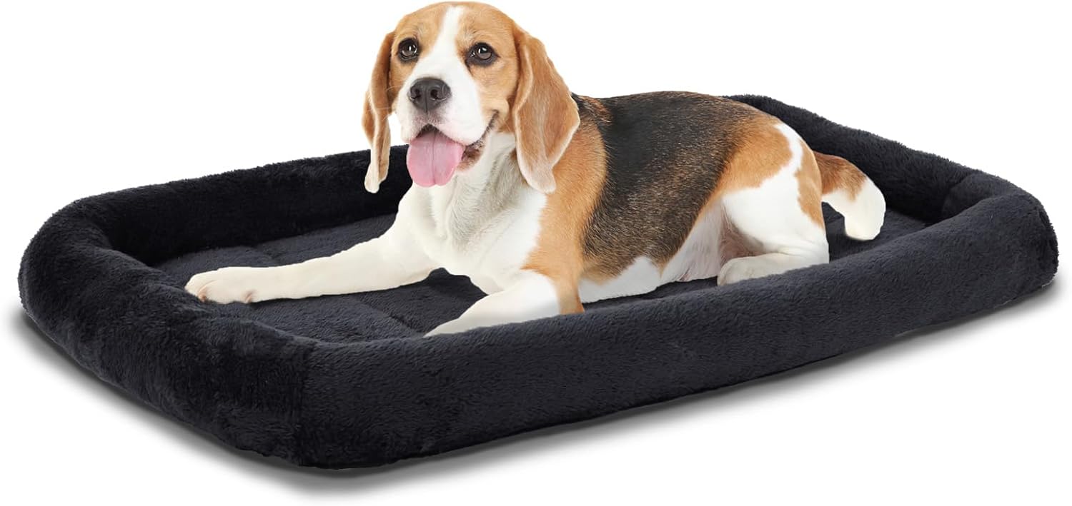 Patas Lague Bolster Dog Bed for Extra Small Dogs 16x12, Soft Warm Foam Pet Sofa Bed, Machine Washable Pet Cat Crate Mat for Toy Breeds, Dark Grey