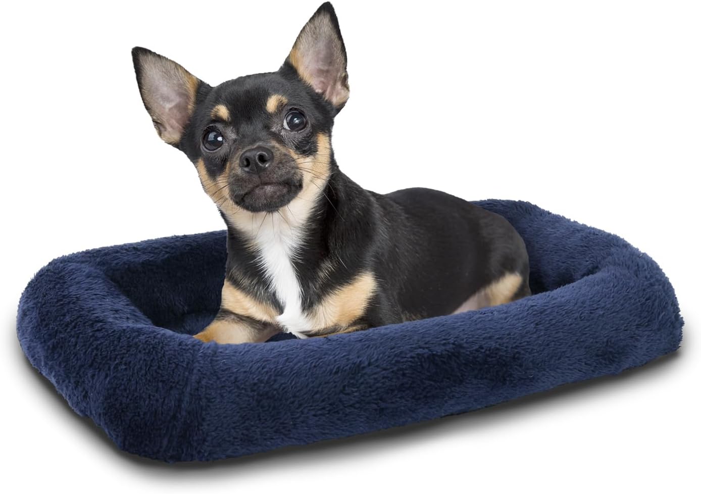 Patas Lague Bolster Dog Bed for Extra Small Dogs 16x12, Soft Warm Foam Pet Sofa Bed, Machine Washable Pet Cat Crate Mat for Toy Breeds, Dark Grey