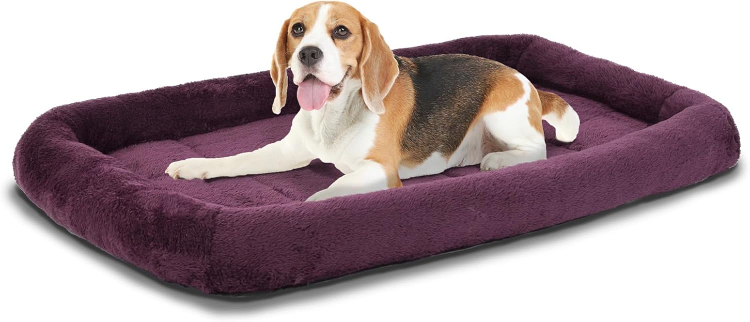 Patas Lague Bolster Dog Bed for Extra Small Dogs 16x12, Soft Warm Foam Pet Sofa Bed, Machine Washable Pet Cat Crate Mat for Toy Breeds, Dark Grey