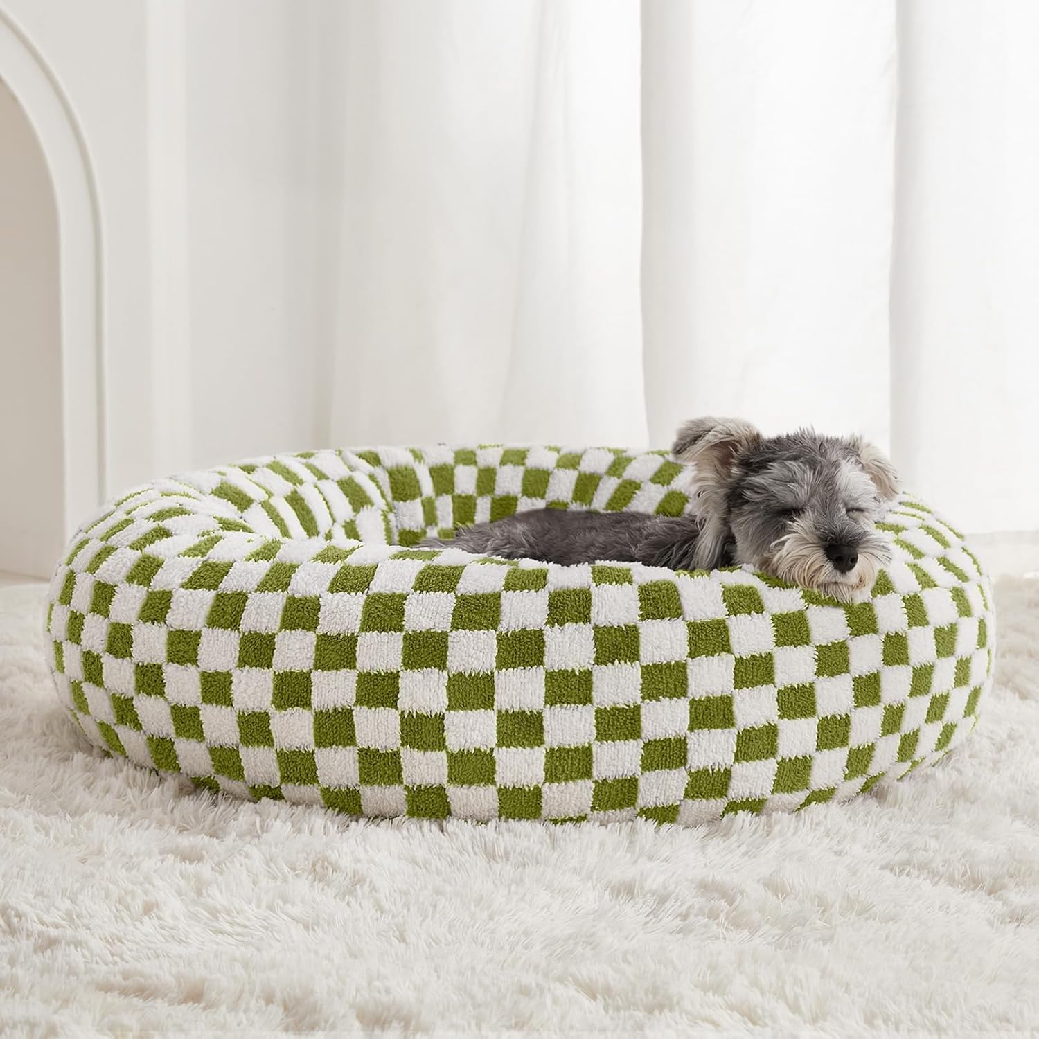 BFPETHOME Donut Dog Bed for Small Dogs, Round Cat Beds for Indoor Cats, Calming Pet Bed for Puppy and Kitty with Non-Slip Bottom, Cute Fancy Dog Bed Machine Washable Puppy Bed
