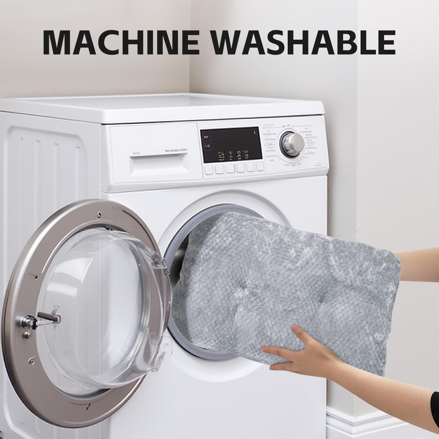 CLKHOWL Washable Dog Bed Plush Dog Crate Beds for Large, Medium, Small Size Dogs, Anti-Slip Soft Comfy Pet Kennel Pad, Fits Crate Mat and Cat Bed Mat (Grey, 25.59x19.68 inch)