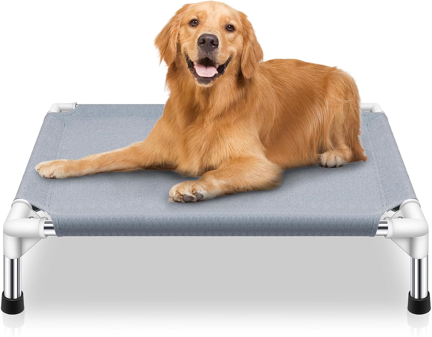 Elevated Dog Bed for Small Dogs, Outdoor Cooling Dog Bed Cot for Small Pets, Indoor Detachable Raised Dog Bed with Non-Slip Feet, Double Layer Polyester Cotton (20 L x 20 W x 6.5 Th)