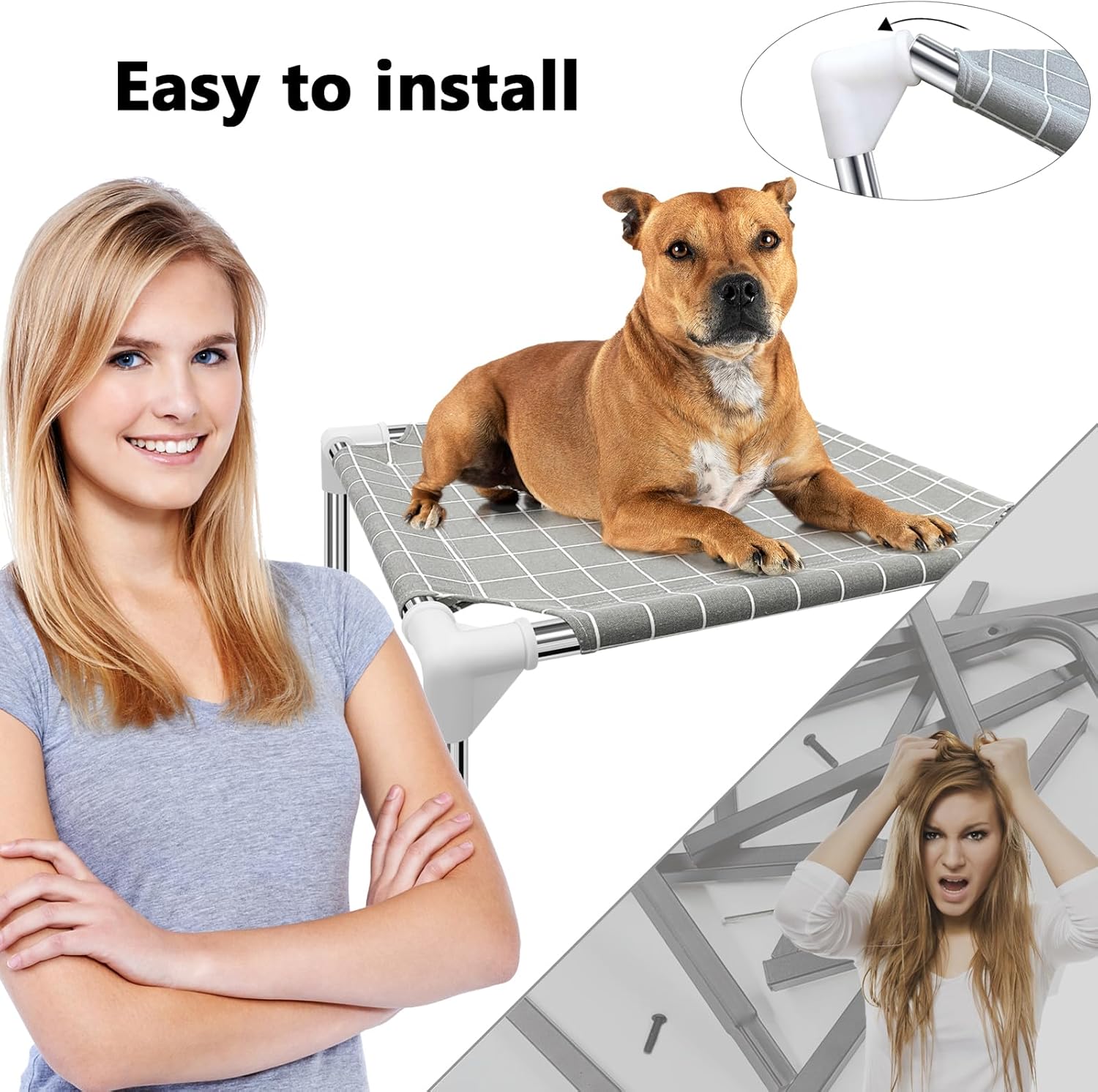 Elevated Pet Bed Dog Cot- Pet Bed for Small Dogs | Raised Dog Bed for Indoor and Outdoor Use for Small Pets