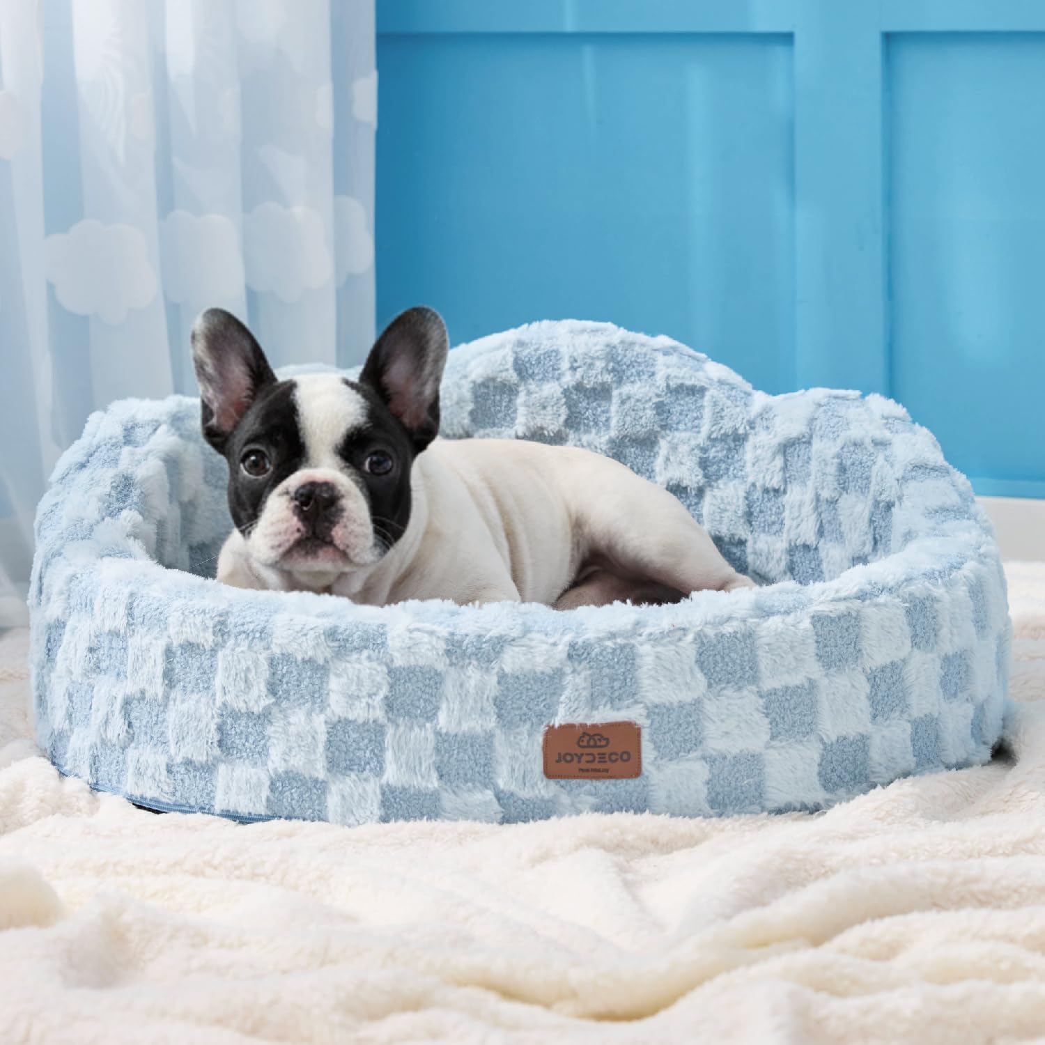 Joydeco Cloud Dog Bed for Small Dogs Cats, Washable Pet Bed with Orthopedic Foam and Removable Checkered Plush Pad, Non-Slip Bottom for Indoor Puppies and Kittens, 22x20 Inch, Pink Joydeco Cloud Dog Bed for Small Dogs Cats, Washable Pet Bed with Orthopedic Foam and Removable Checkered Plush Pad, Non-Slip Bottom for Indoor Puppies and Kittens, 22x20 Inch, Pink