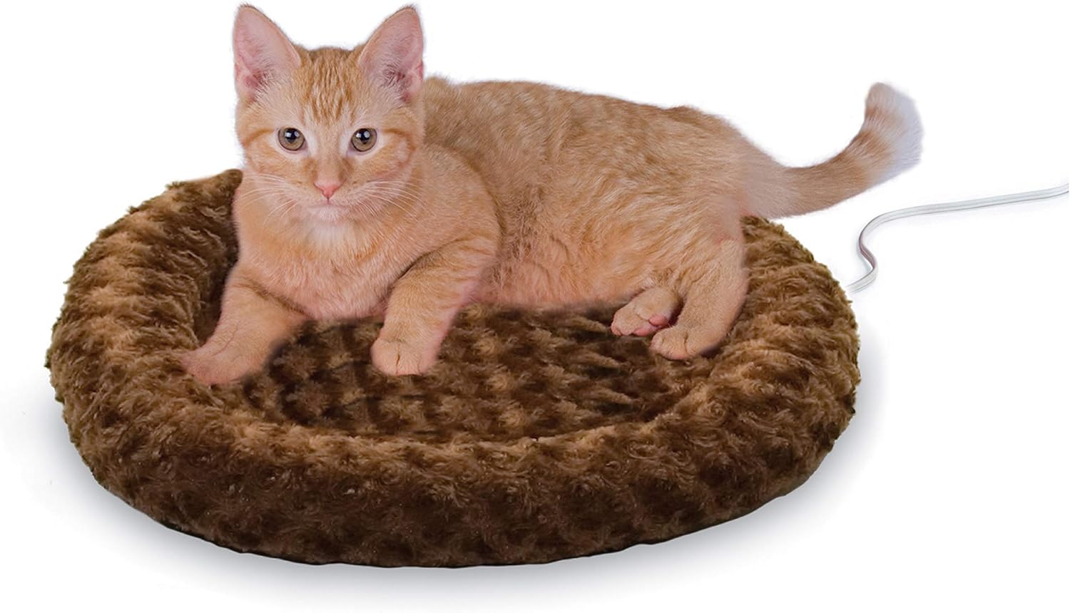KH Pet Products Bolster Heated Cat Bed for Indoor Cats, Thermo-Kitty Fashion Splash Orthopedic Foam Heated Pet Bed for Cats or Dogs, Waterproof Pet Heater, Safety Listed Small 18in Round Mocha KH Pet Products Bolster Heated Cat Bed for Indoor Cats, Thermo-Kitty Fashion Splash Orthopedic Foam Heated Pet Bed for Cats or Dogs, Waterproof Pet Heater, Safety Listed Small 18in Round Mocha