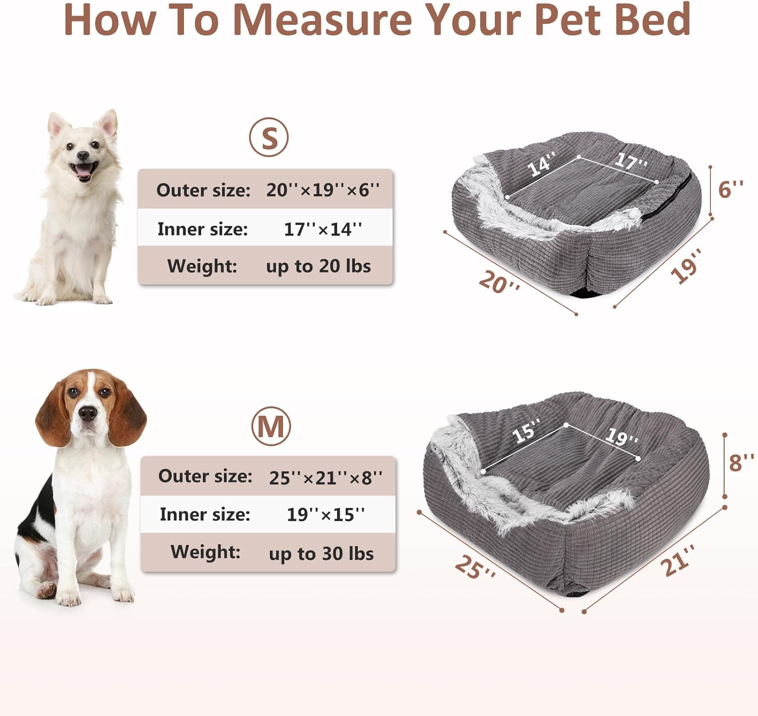 MIXJOY Dog Beds for Small Dogs, Rectangle Cave Hooded Blanket Puppy Bed, Luxury Orthopedic Cat Beds for Indoor Cats, Warmth and Machine Washable (20 inches, Grey)