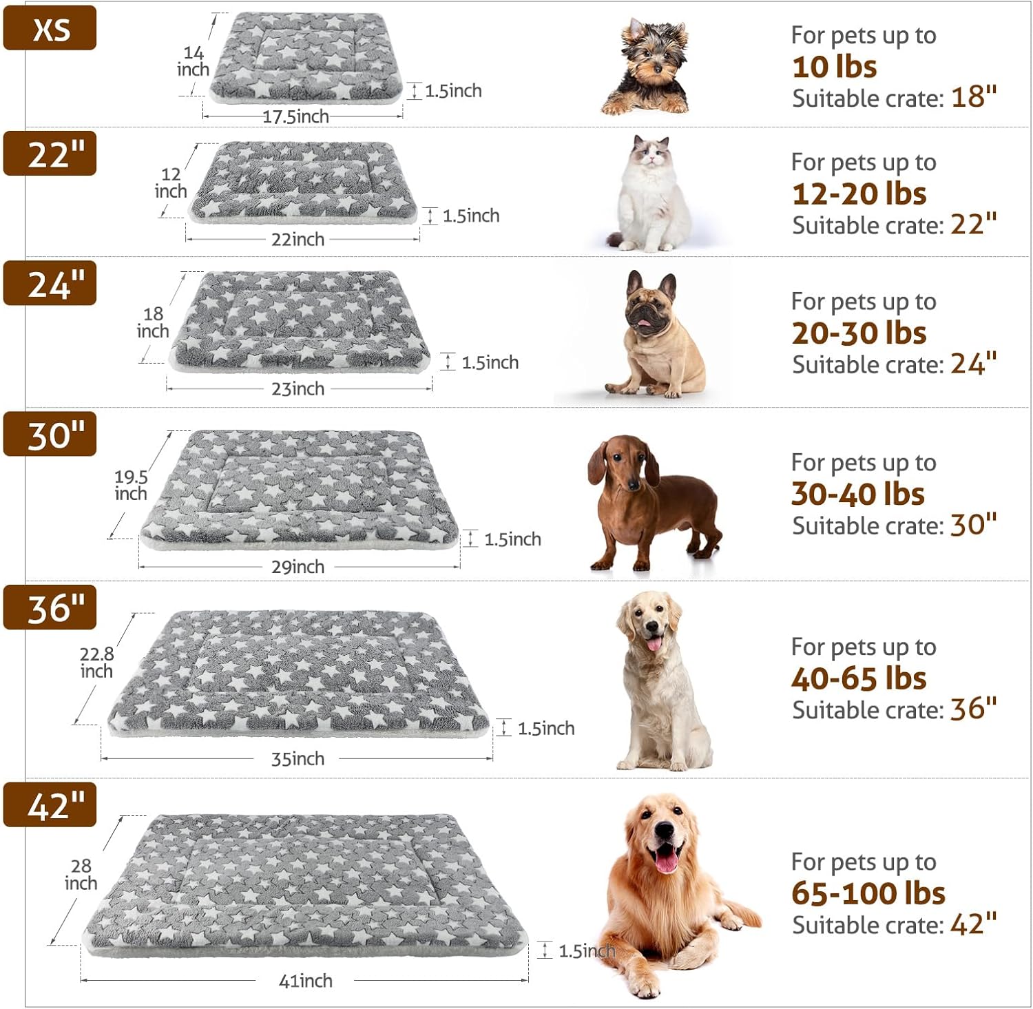 Mora Pets Dog Bed Crate Pad Ultra Soft Pet Bed with Cute Star Print Washable Crate Mat for Large Medium Small Dogs Reversible Fleece Dog Crate Kennel Mat Cat Bed Liner 22-Inch Grey Mora Pets Dog Bed Crate Pad Ultra Soft Pet Bed with Cute Star Print Washable Crate Mat for Large Medium Small Dogs Reversible Fleece Dog Crate Kennel Mat Cat Bed Liner 22-Inch Grey