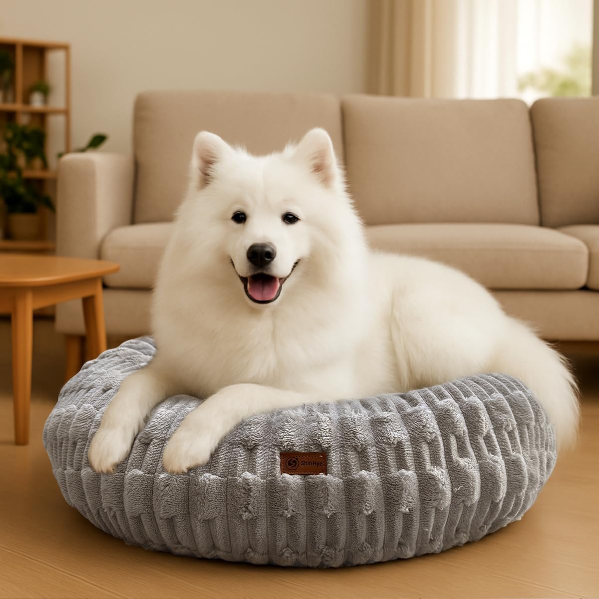 ShinHye Dog Bed for Small Dogs Cats, Washable Calming Round Pet Bed with Non-Slip Bottom, Soft Indoor Puppy Bed(ZJ-Grey-20x20) ShinHye Dog Bed for Small Dogs Cats, Washable Calming Round Pet Bed with Non-Slip Bottom, Soft Indoor Puppy Bed(ZJ-Grey-20x20)
