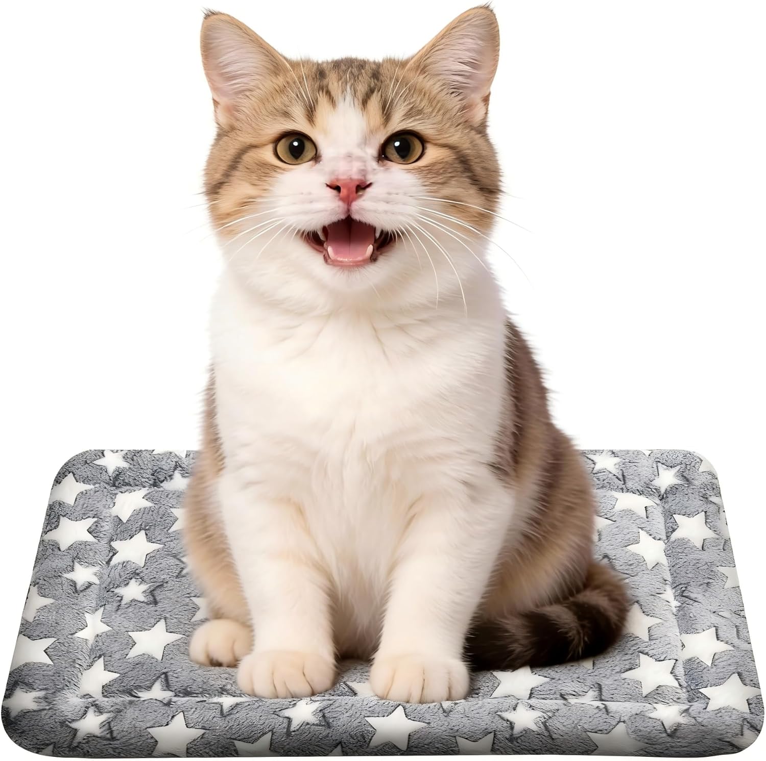 Washable Dog Bed Plush Orthopedic Outdoor Crate Mat with Non-Slip Bottom,Luxe Soft Kennel Pad for Pets, Cozy Cage Cushion  Pet Sleeping Mattress Large Sized,Medium,Small Dogs,24 x 18 inch,Gray