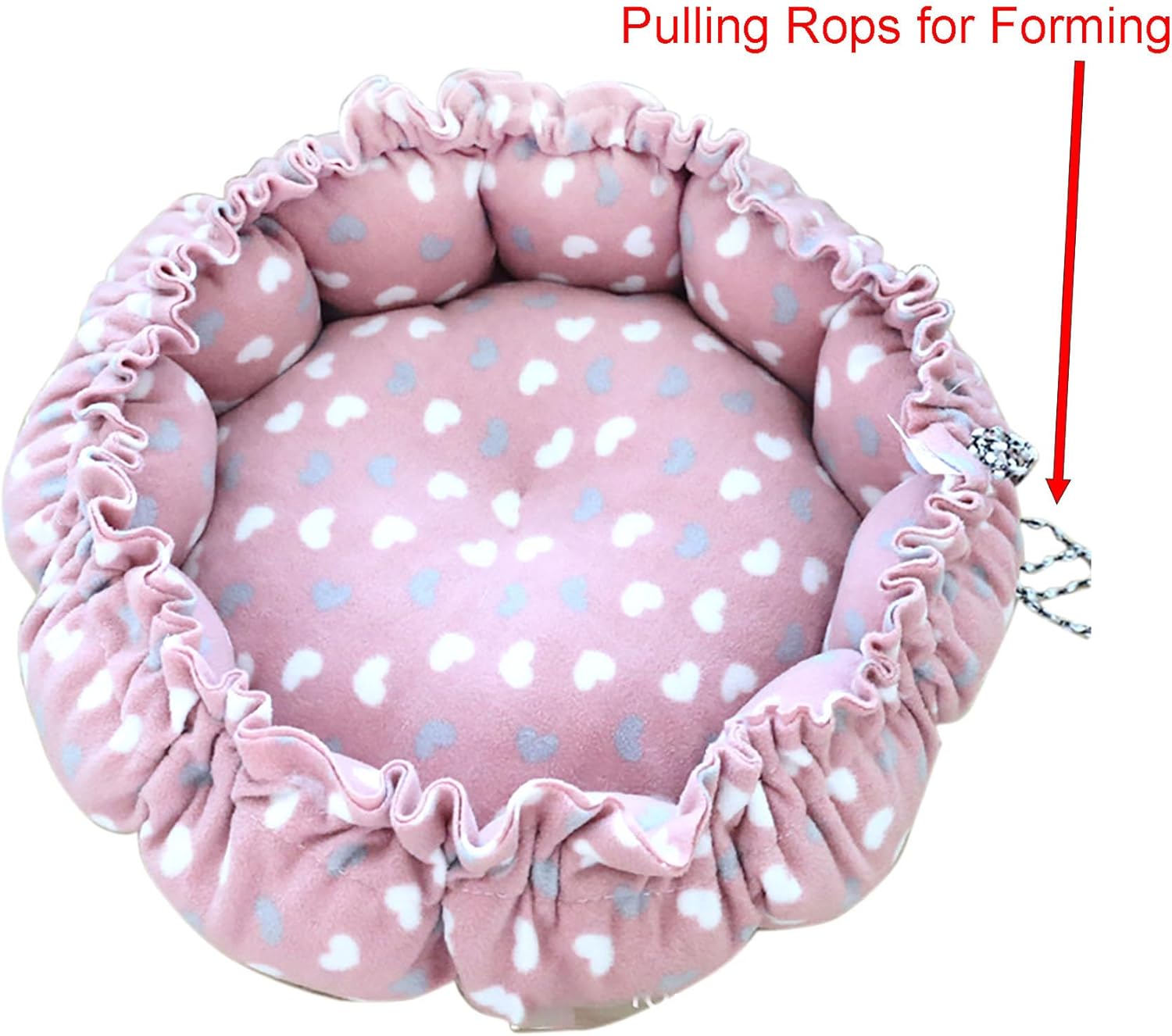 YIKANGHENG Cat Bed, 13 Inch Diameter Pink Cotton Pet Nest for Cat, Dog and Other Pets (Small)