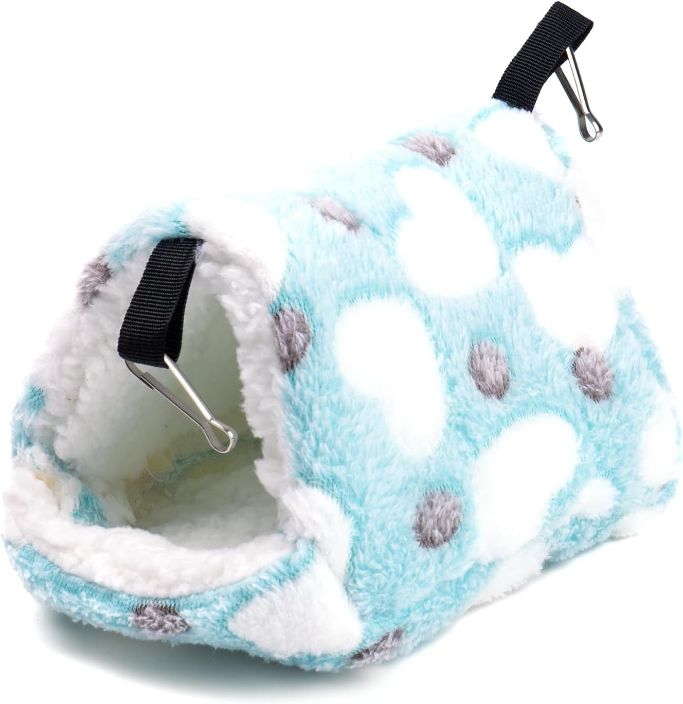 Cozy Hideout House for Small Animals - Soft Washable Bed for Guinea Pigs, Chinchillas, Hamsters and Hedgehogs Warm Comfortable Pet Hideaway with Plush and Fleece for Winter (Pink)