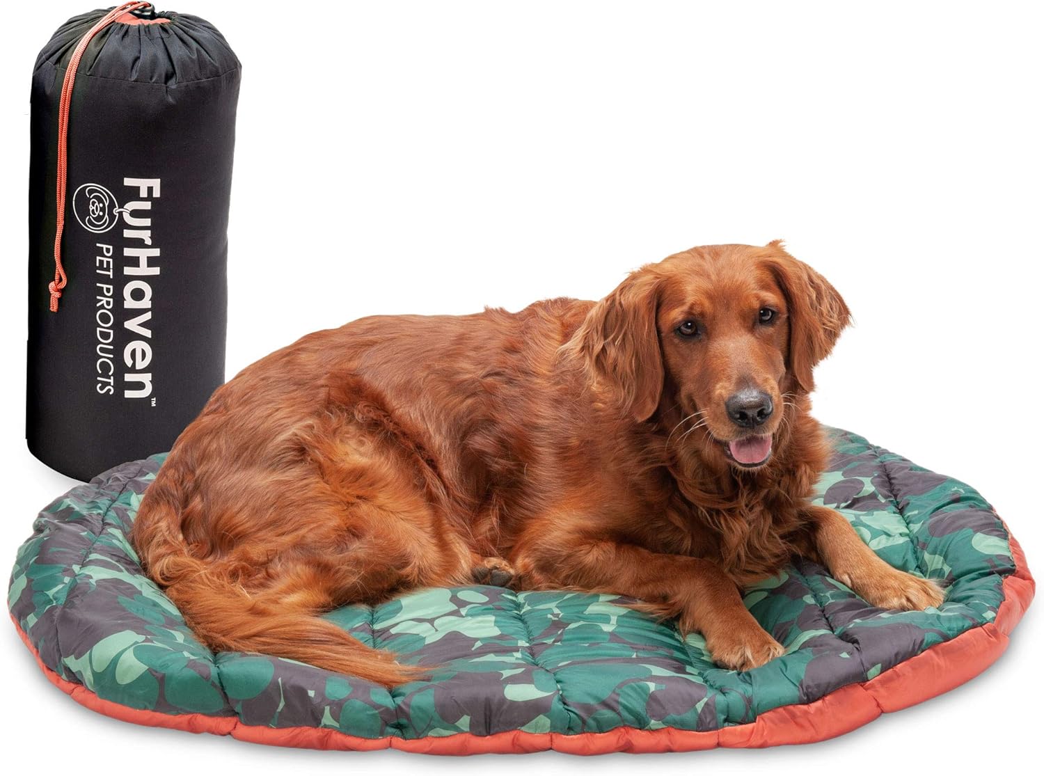 Furhaven Outdoor Travel Dog Bed for Small Dogs w/ Carry Bag, Washable  Foldable, Great for Crates  Kennels - Trail Pup Travel Pillow Mat w/ Stuff Sack Bag - Aqua/Granite Gray, Small