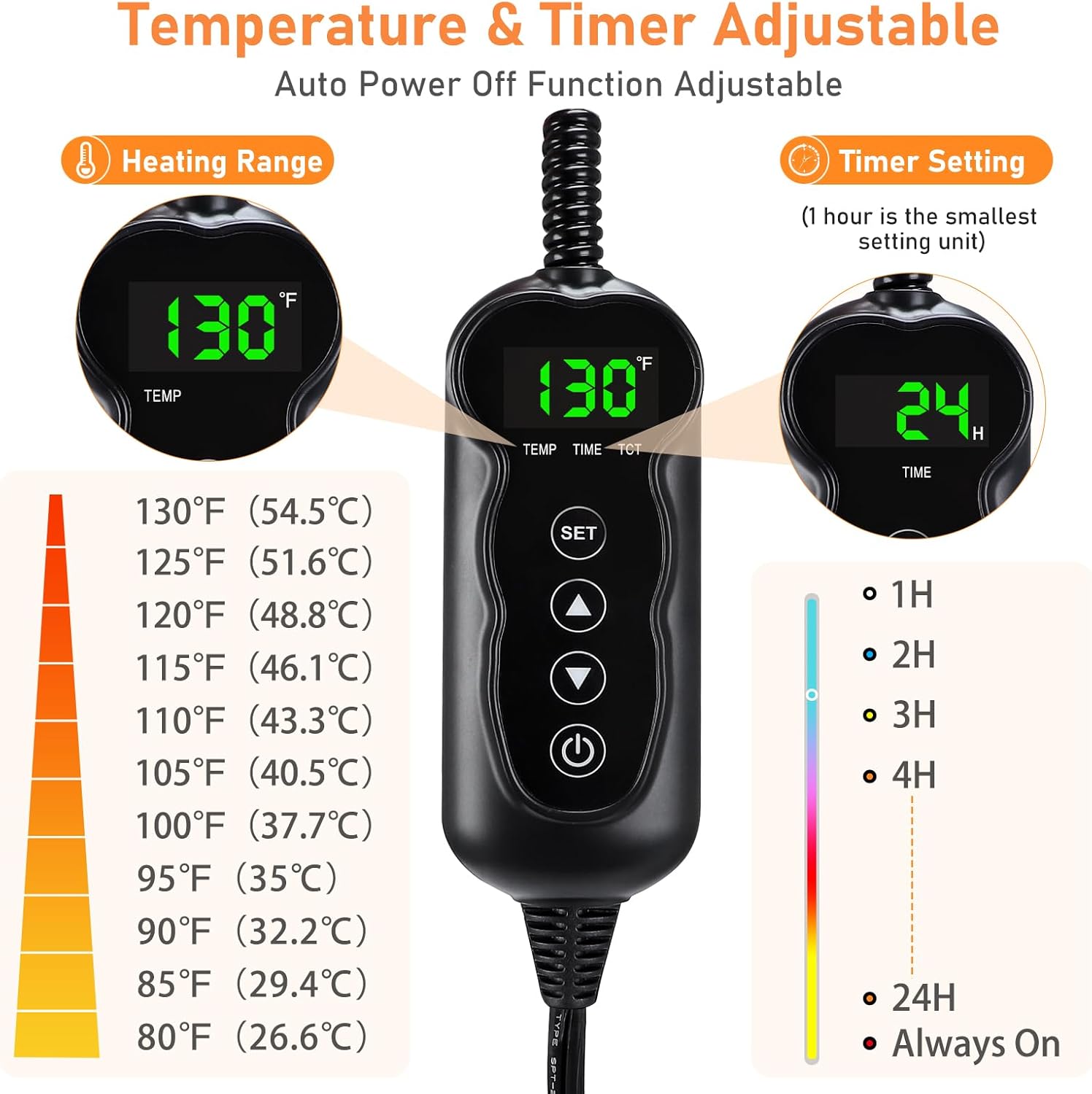 INVENHO Heated Cat Bed, Waterproof Adjustable Temperature Dog Cat Heating Pad with Timer, Indoor Pet Heating Pad for Cats Dogs Electric Pads for Dogs Cats, Pet Heated Pad (S: 18 x 16)