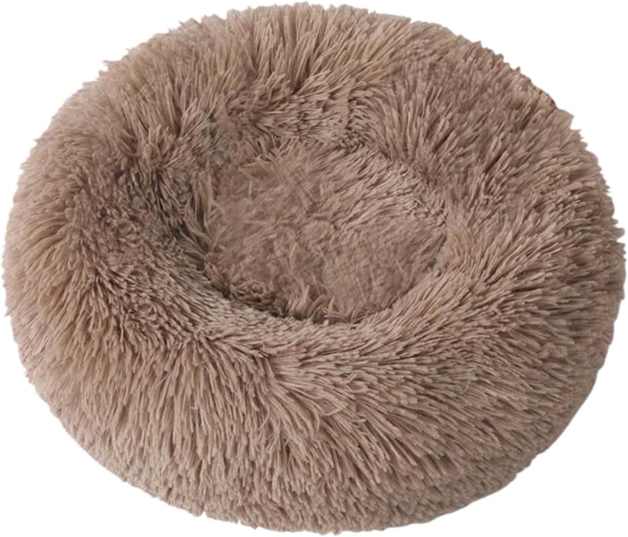 SALAN Dog  Cat Bed for Indoor Cats, 16in Calming Donut Bed for Puppy and Kitten, Washable Round Fluffy Pet Bed for Small Medium Dogs and Cats.