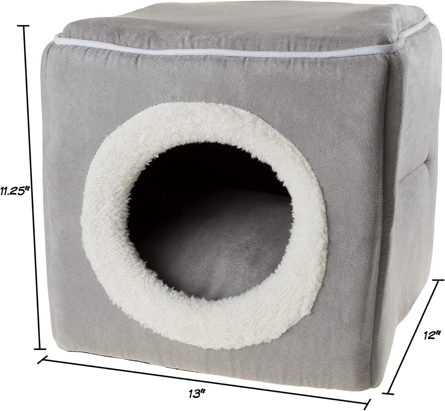 Cat House - Indoor Bed with Removable Foam Cushion - Cat Cave for Puppies, Rabbits, Guinea Pigs, and Other Small Animals by PETMAKER