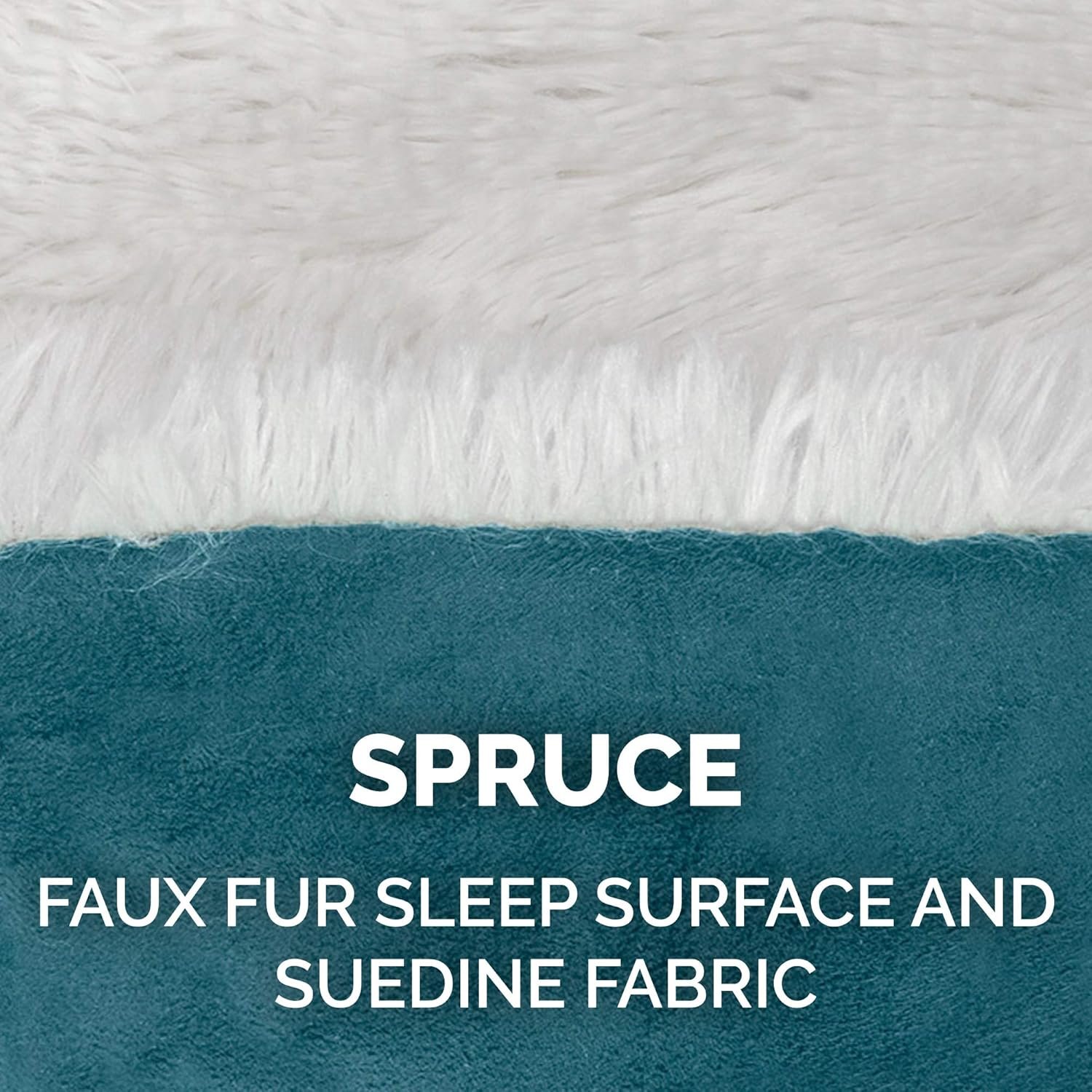 Furhaven Self-Warming Cat Bed for Indoor Cats, 4-Beds-in-1  Washable - Plush Long Faux Fur Convertible Cuddler - Spruce, Small