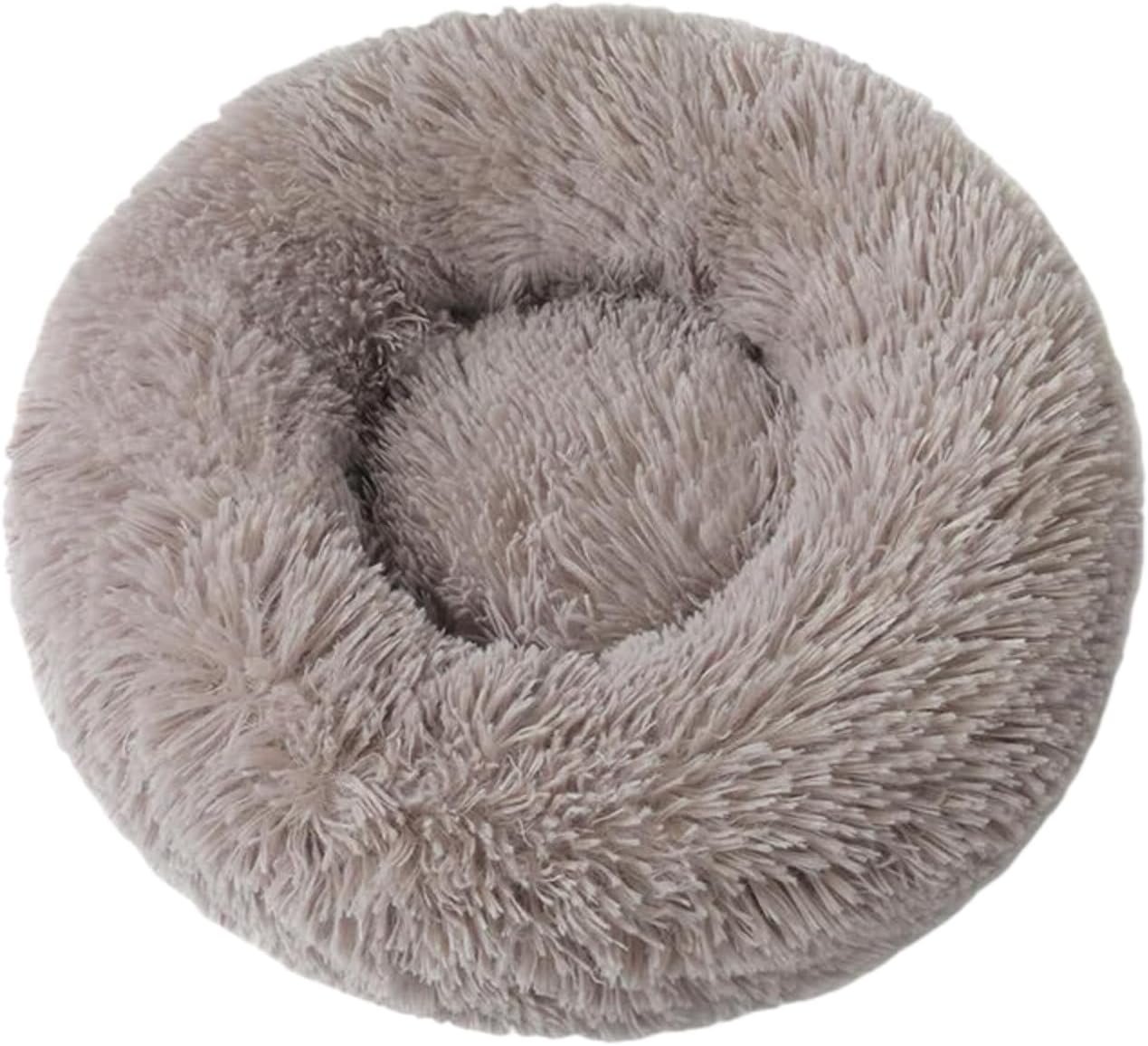 SALAN Dog  Cat Bed for Indoor Cats, 16in Calming Donut Bed for Puppy and Kitten, Washable Round Fluffy Pet Bed for Small Medium Dogs and Cats.