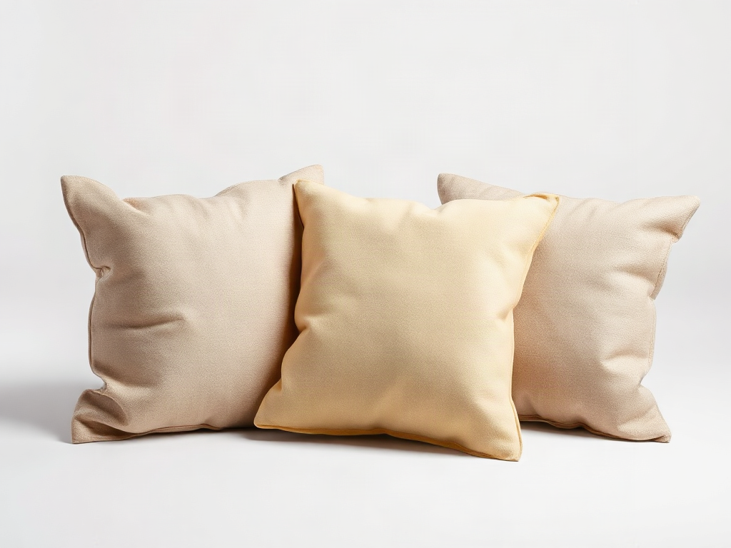 Three small cushion covers displaying a zipper, snaps, and envelope overlap