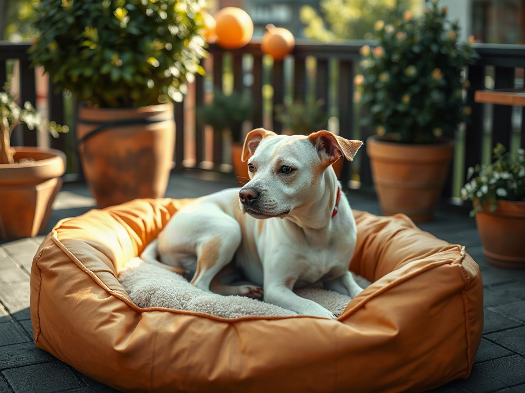 Outdoor pet bed materials for changing weather